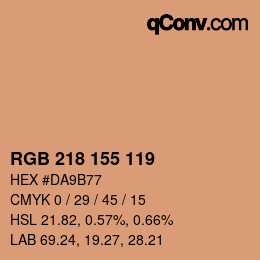 颜色代码: RGB 218 155 119 | qconv.com
