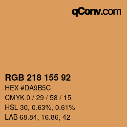 カラーコード: RGB 218 155 92 | qconv.com