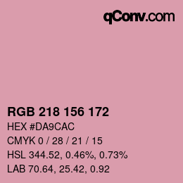 カラーコード: RGB 218 156 172 | qconv.com