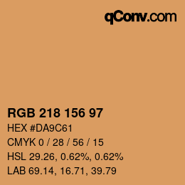カラーコード: RGB 218 156 97 | qconv.com
