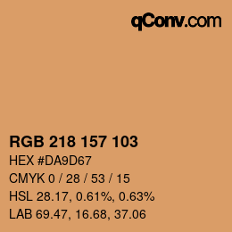 Color code: RGB 218 157 103 | qconv.com