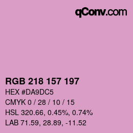 Color code: RGB 218 157 197 | qconv.com