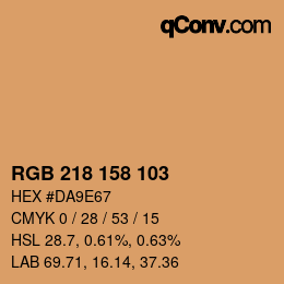 カラーコード: RGB 218 158 103 | qconv.com