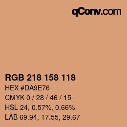 颜色代码: RGB 218 158 118 | qconv.com