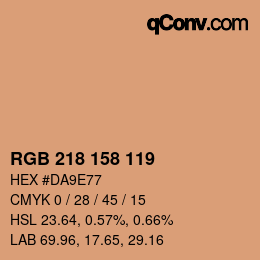 Color code: RGB 218 158 119 | qconv.com