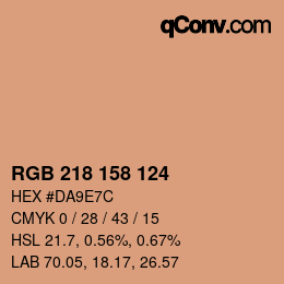 カラーコード: RGB 218 158 124 | qconv.com