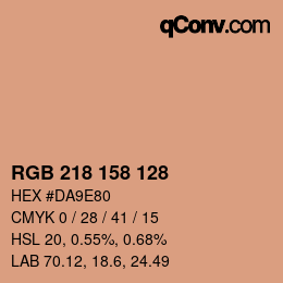 Color code: RGB 218 158 128 | qconv.com