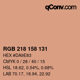 颜色代码: RGB 218 158 131 | qconv.com