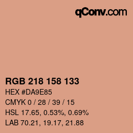 カラーコード: RGB 218 158 133 | qconv.com