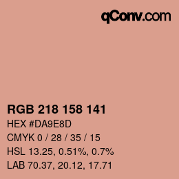 颜色代码: RGB 218 158 141 | qconv.com