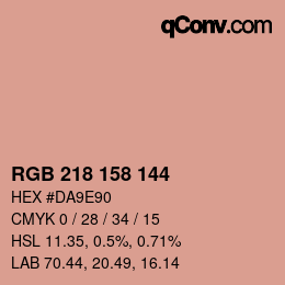 カラーコード: RGB 218 158 144 | qconv.com