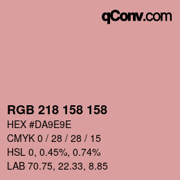 カラーコード: RGB 218 158 158 | qconv.com