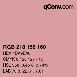 カラーコード: RGB 218 158 160 | qconv.com