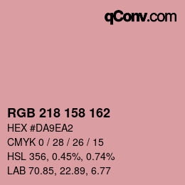 カラーコード: RGB 218 158 162 | qconv.com