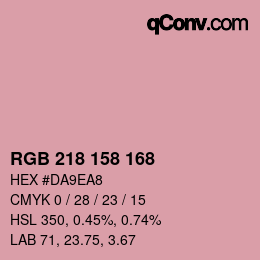 カラーコード: RGB 218 158 168 | qconv.com
