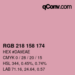 颜色代码: RGB 218 158 174 | qconv.com