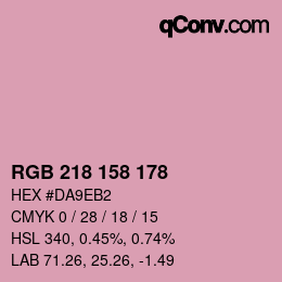 颜色代码: RGB 218 158 178 | qconv.com