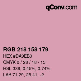 カラーコード: RGB 218 158 179 | qconv.com