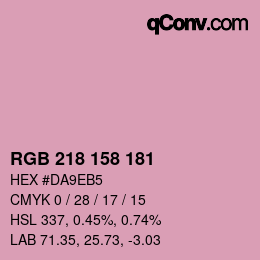 カラーコード: RGB 218 158 181 | qconv.com