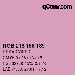 Color code: RGB 218 158 189 | qconv.com