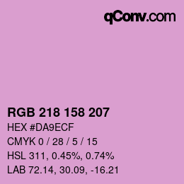 カラーコード: RGB 218 158 207 | qconv.com