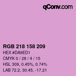 Color code: RGB 218 158 209 | qconv.com