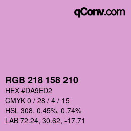 カラーコード: RGB 218 158 210 | qconv.com