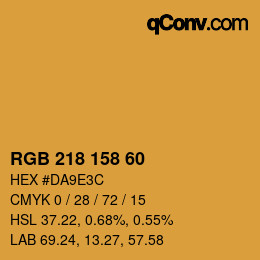 カラーコード: RGB 218 158 60 | qconv.com