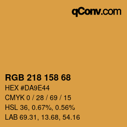 颜色代码: RGB 218 158 68 | qconv.com