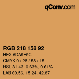 Color code: RGB 218 158 92 | qconv.com