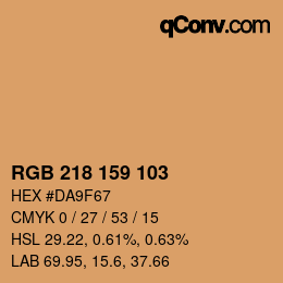 カラーコード: RGB 218 159 103 | qconv.com