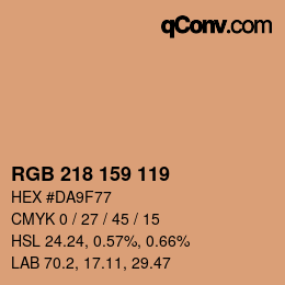 颜色代码: RGB 218 159 119 | qconv.com