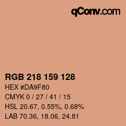 カラーコード: RGB 218 159 128 | qconv.com