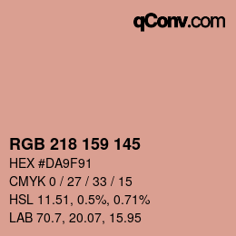 Color code: RGB 218 159 145 | qconv.com