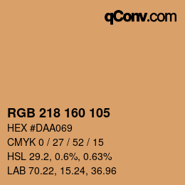 カラーコード: RGB 218 160 105 | qconv.com
