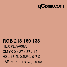 Color code: RGB 218 160 138 | qconv.com