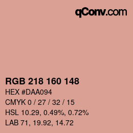 Color code: RGB 218 160 148 | qconv.com