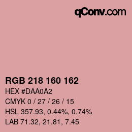 Color code: RGB 218 160 162 | qconv.com