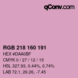 Color code: RGB 218 160 191 | qconv.com