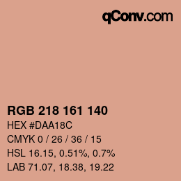Color code: RGB 218 161 140 | qconv.com