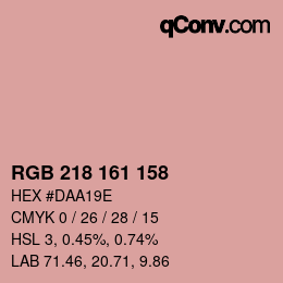 Color code: RGB 218 161 158 | qconv.com