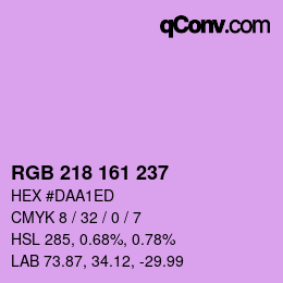 カラーコード: RGB 218 161 237 | qconv.com