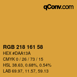 颜色代码: RGB 218 161 58 | qconv.com