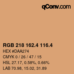 カラーコード: RGB 218 162.4 116.4 | qconv.com