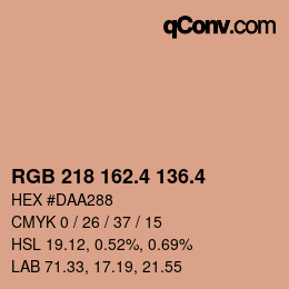 カラーコード: RGB 218 162.4 136.4 | qconv.com