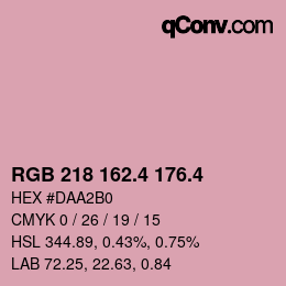 カラーコード: RGB 218 162.4 176.4 | qconv.com