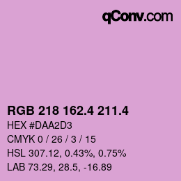 カラーコード: RGB 218 162.4 211.4 | qconv.com