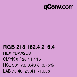 カラーコード: RGB 218 162.4 216.4 | qconv.com