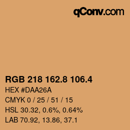 カラーコード: RGB 218 162.8 106.4 | qconv.com