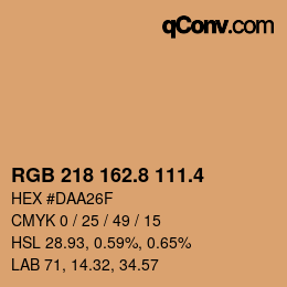 カラーコード: RGB 218 162.8 111.4 | qconv.com